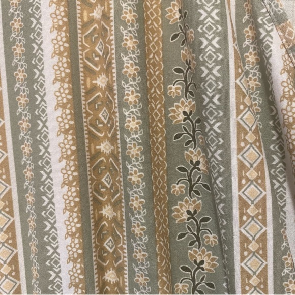 Derek Heart Asymmetrical Striped Dress in Green and Tan - Picture 4 of 8